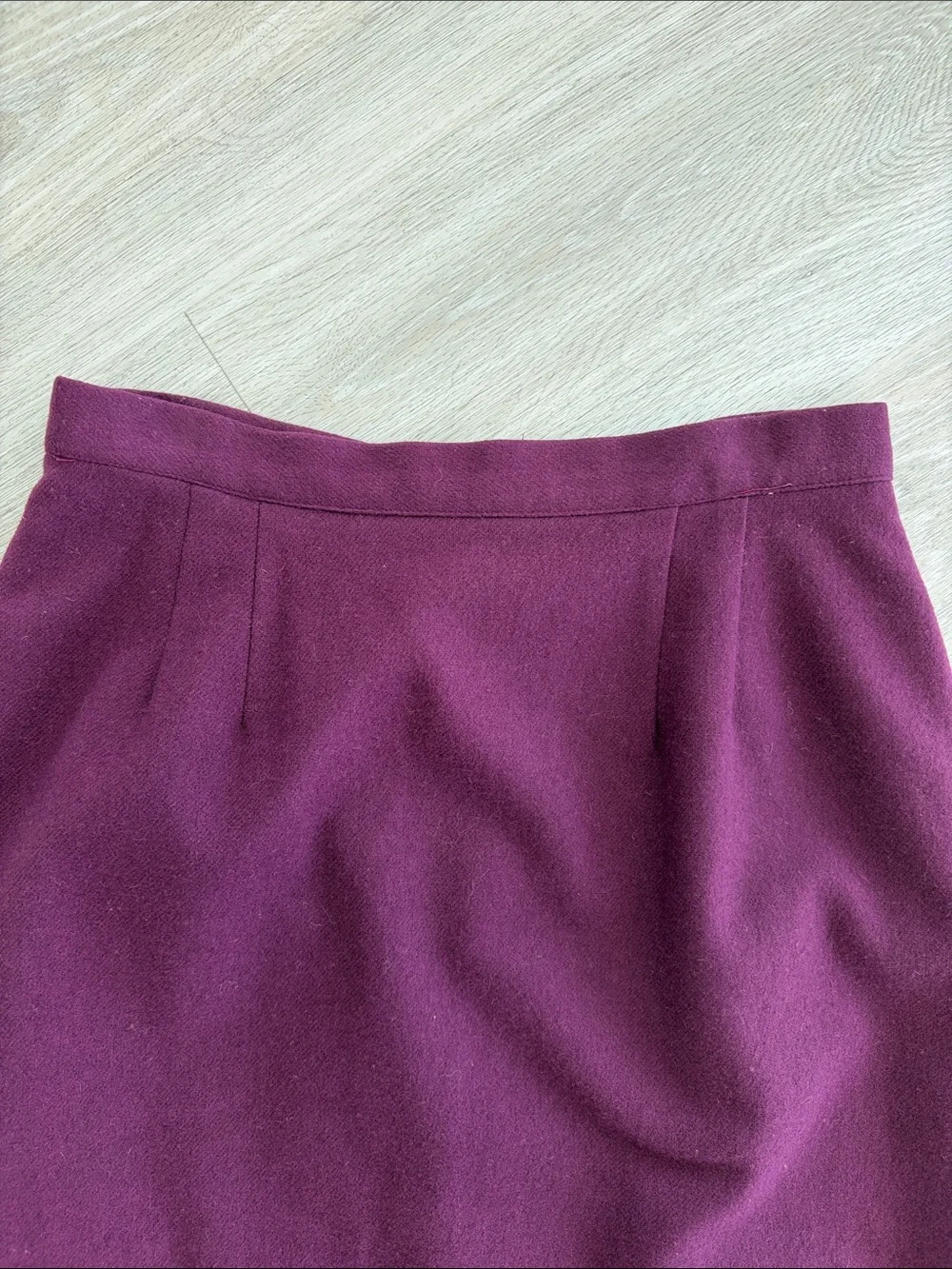 Michele Vintage 90s Wool Pencil Skirt Women’s 10 Purple Midi Lined 100% Wool